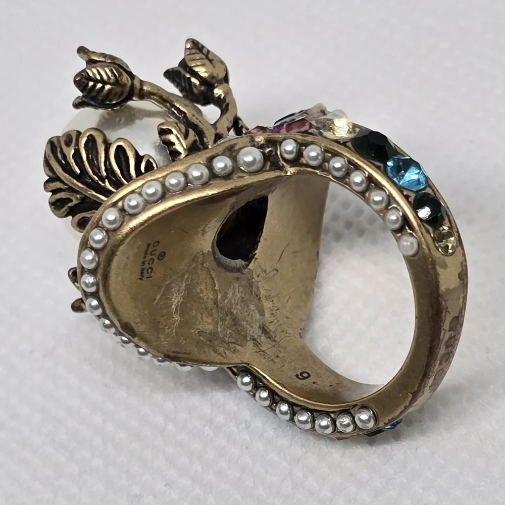 Gucci Pearl Flower Multicolor Ring